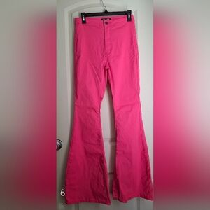 Jc jo Hot pink bell bottoms womens jeans Large barbiecore fairy western cowgirl
